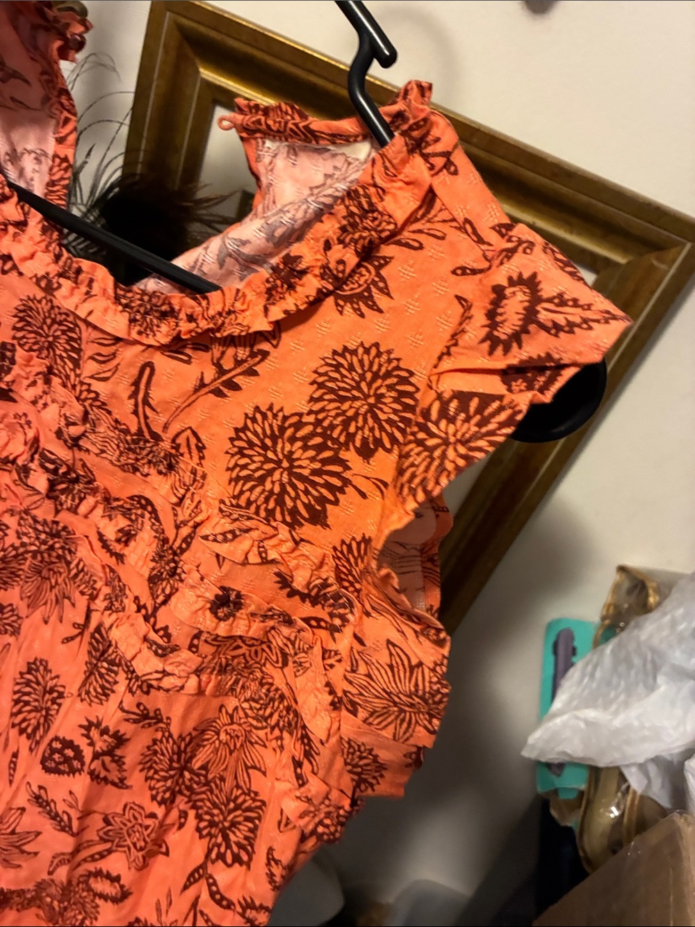 Universal threads Women’s Orange Floral Maxi Dress - Lightweight - Picture 6 of 13